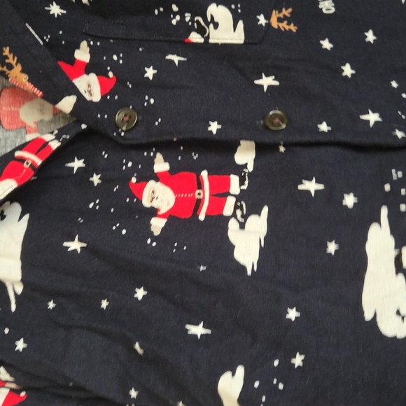 Nwot Festive Santa Print Pajama Top - Picture 4 of 4